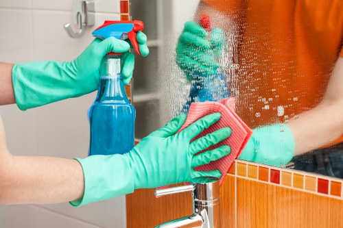 Professional cleaners in Hampstead working in a stylish London home