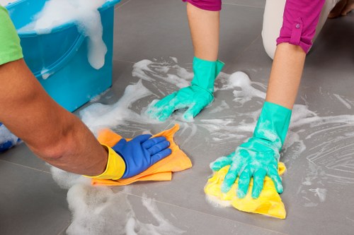 Technician performing deep sofa cleaning in Hampstead